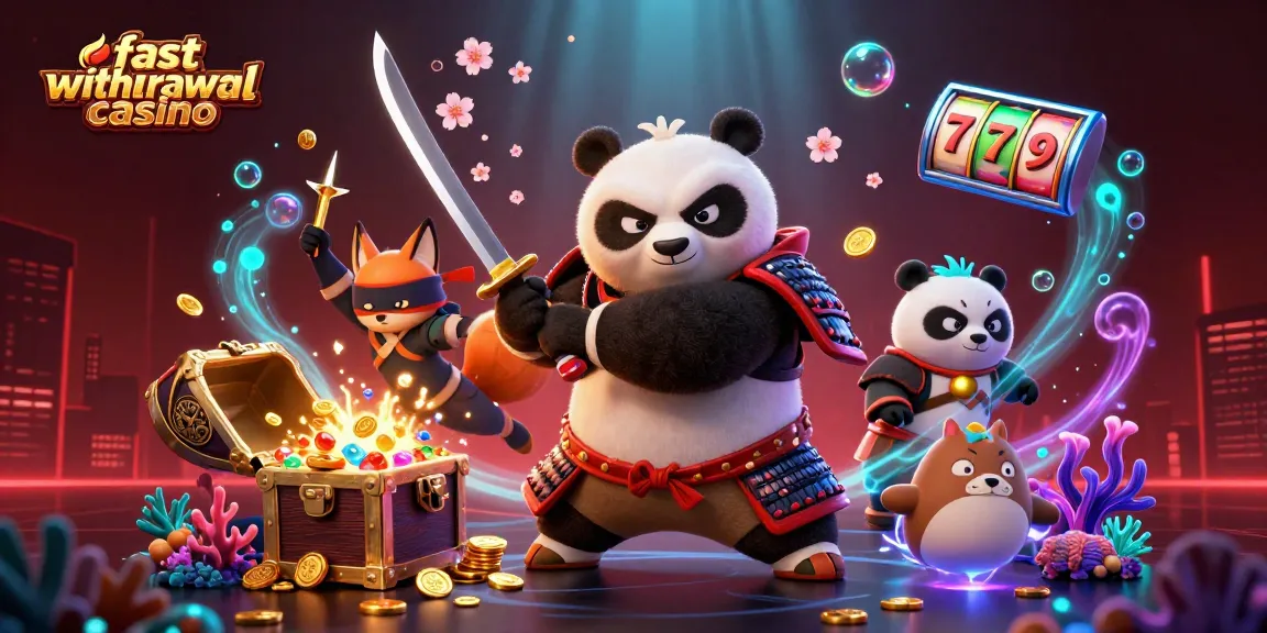 Experience rapid wins at a fast withdrawal casino with vibrant characters and casino elements.