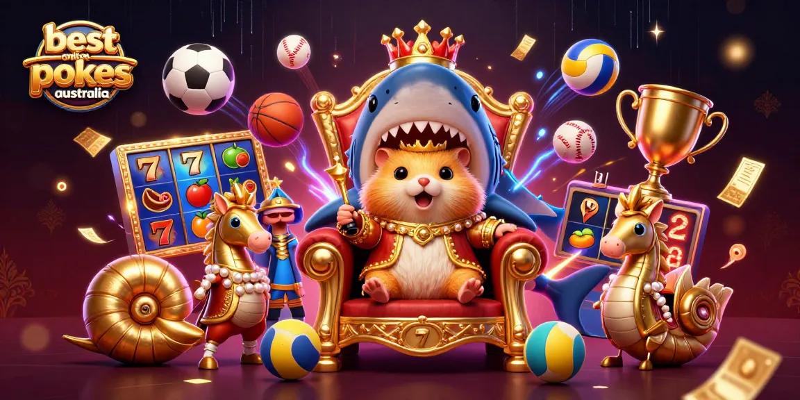 Experience the excitement of the best online pokies Australia with a vibrant 3D casino illustration.